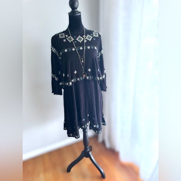 ZARA Embroidered Boho Festival Layered dress Size XS - Picture 15 of 16